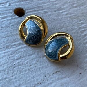 Vibrant gold and teal earrings